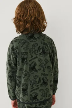 Ellos Collection Fleecetrøje Grøn Dinomønstret New