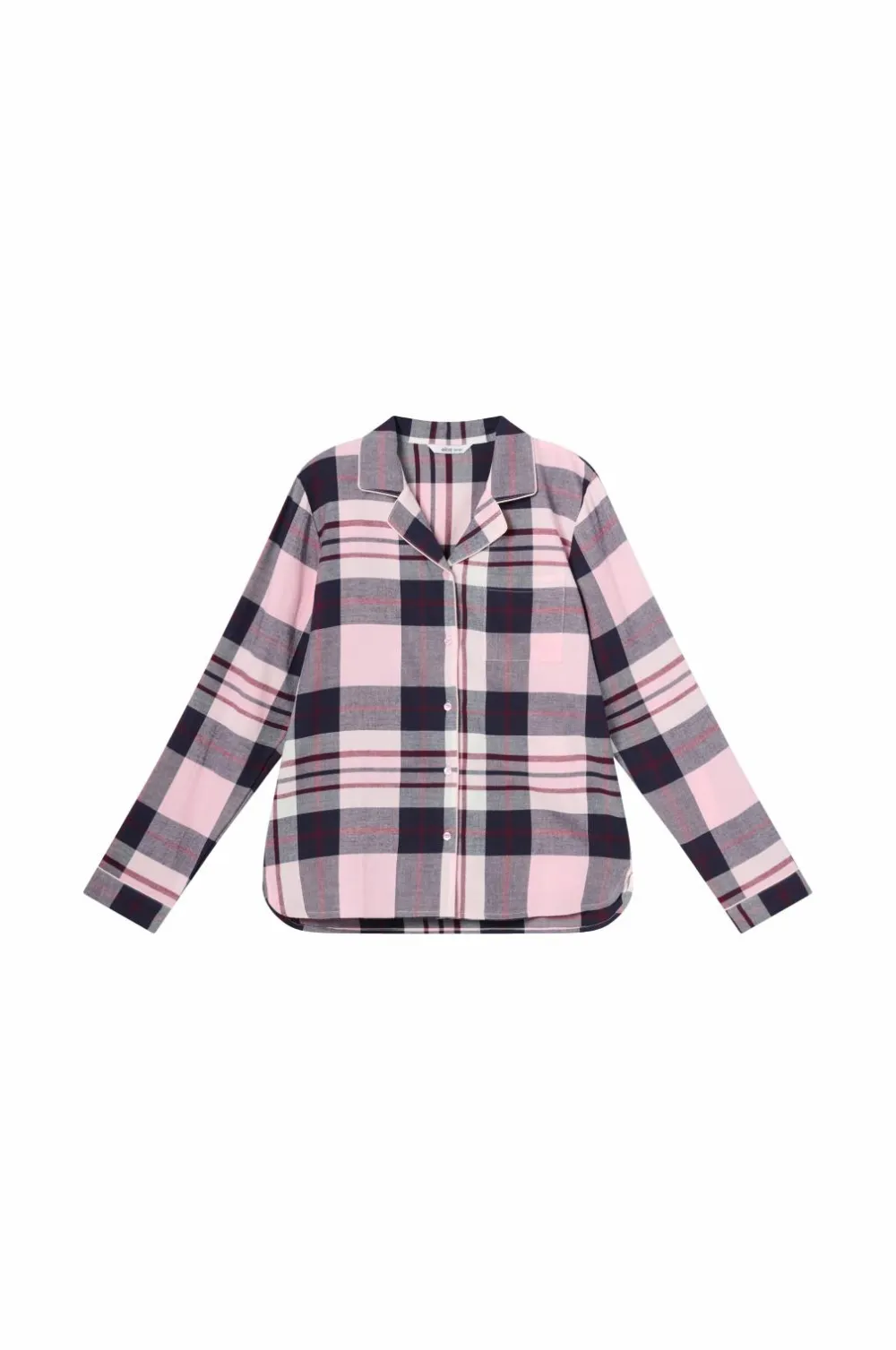 Ellos Collection Flonelpyjamas 2 dele rosa rutet Sale