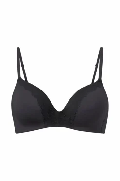 Ellos Collection Foret blød BH med blondedetaljer Sort Hot