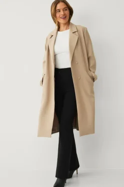 Ellos Collection Forårsfrakke med bælte Beige Online