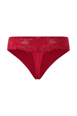 Ellos Collection G-streng med blonder foroven Rød Sale