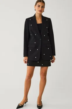 Ellos Blazere & Veste>Collection Habitjakke med rhinstene Sort