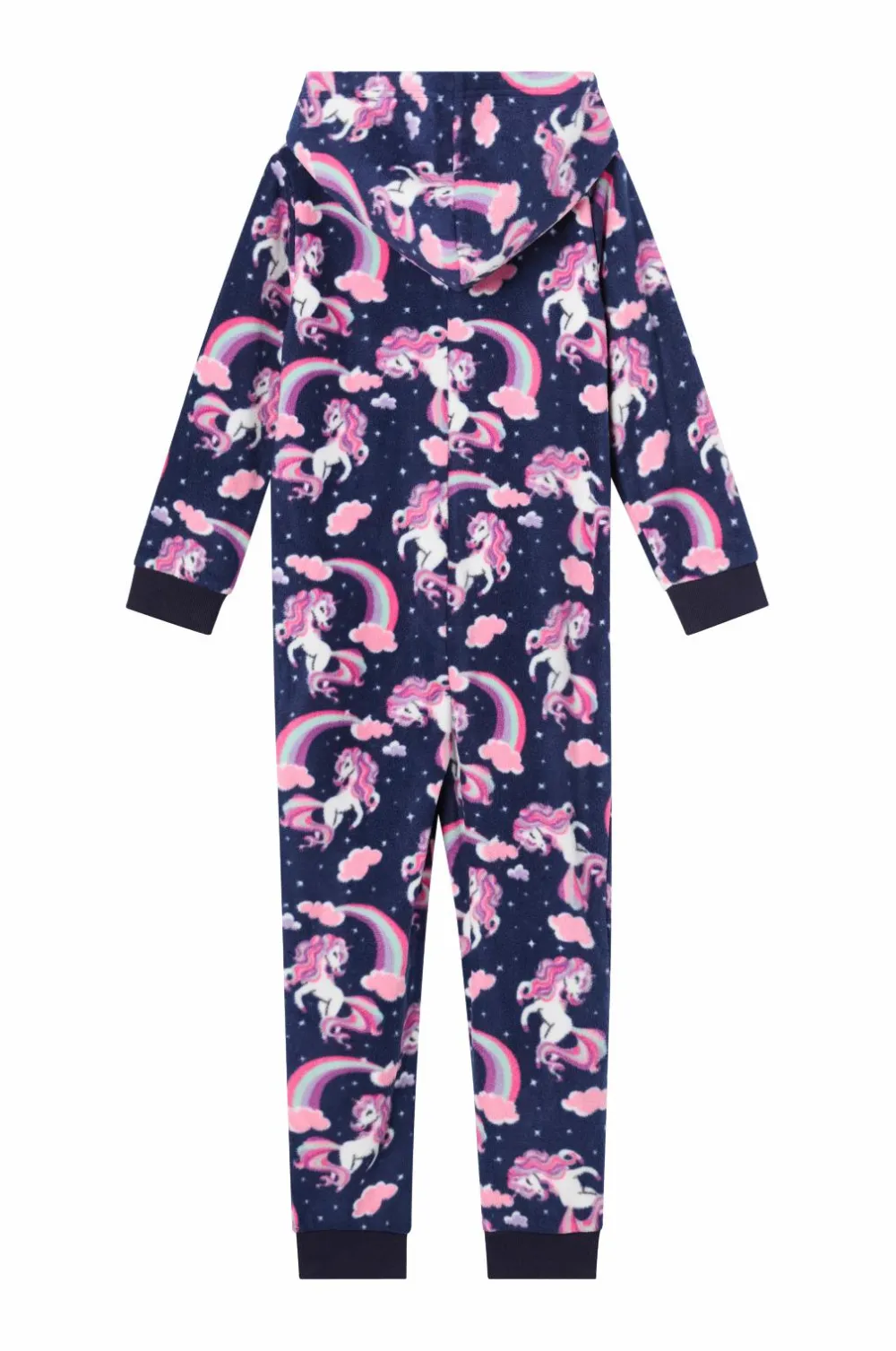 Ellos Jumpsuits>Collection Heldragt i fleece Blå mønstret enhjørning