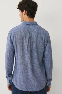 Ellos Collection Hørskjorte Blå chambray Sale