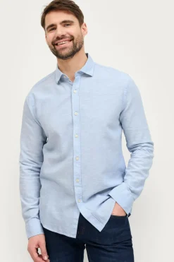 Ellos Collection Hørskjorte Lyseblå Sale
