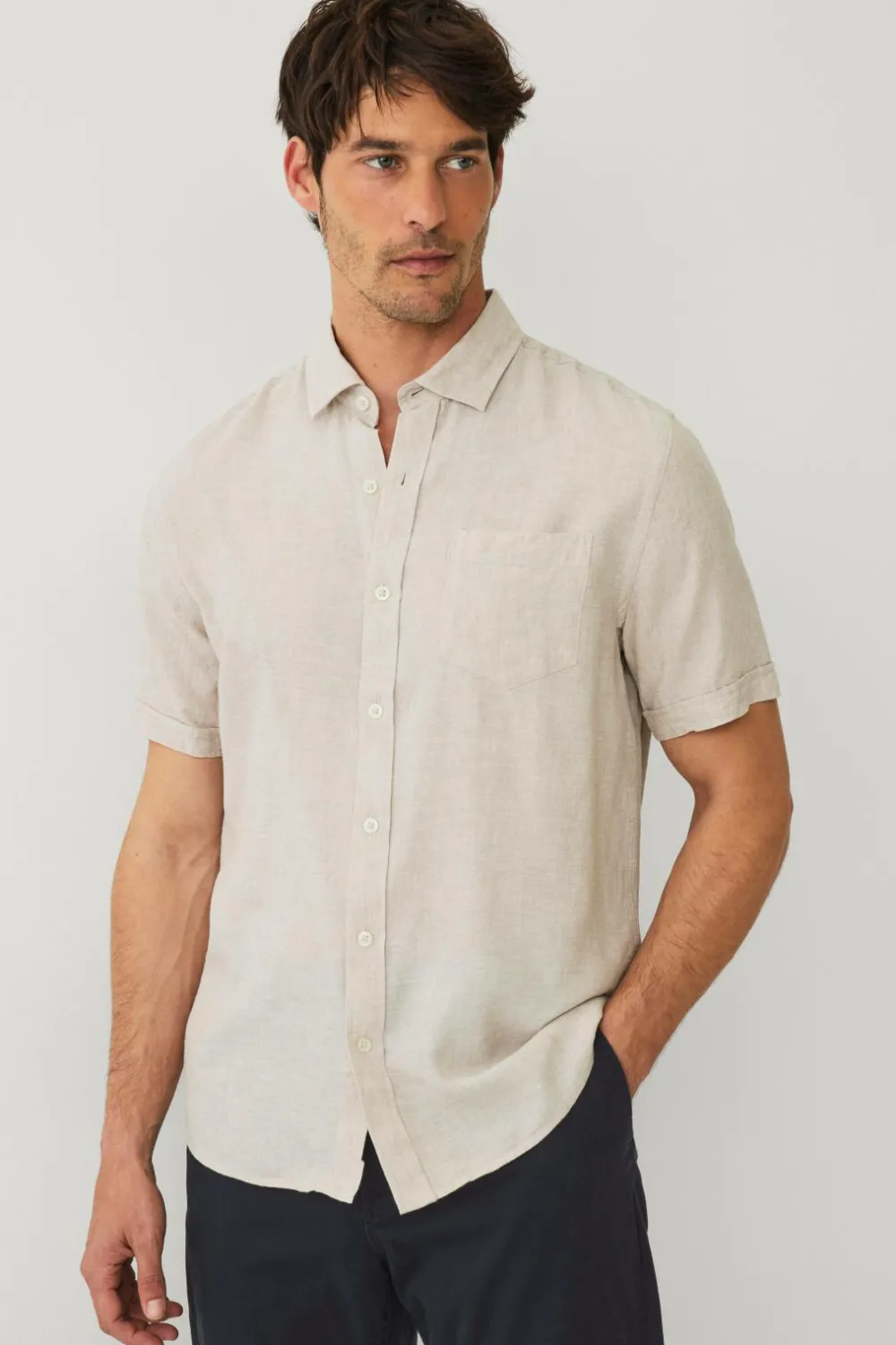 Ellos Collection Hørskjorte Beige Hot
