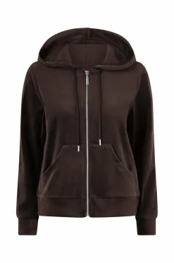 Ellos Collection Hættetrøje i velour Brun Clearance