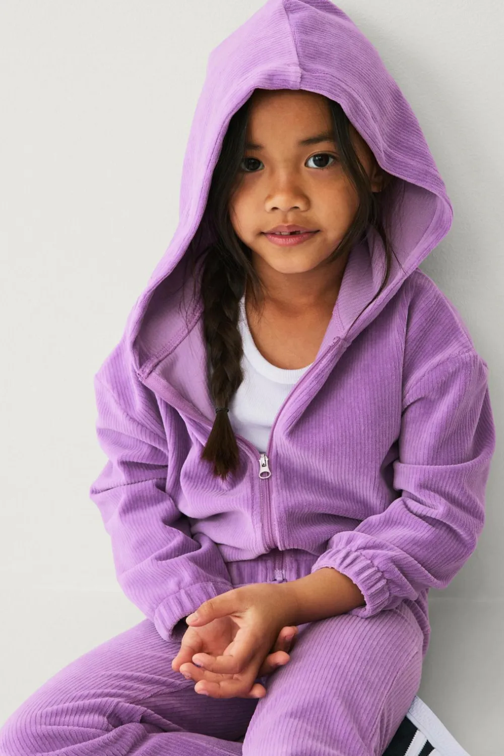 Ellos Sweatshirts & Hoodies>Collection Hættetrøje i velour lilla