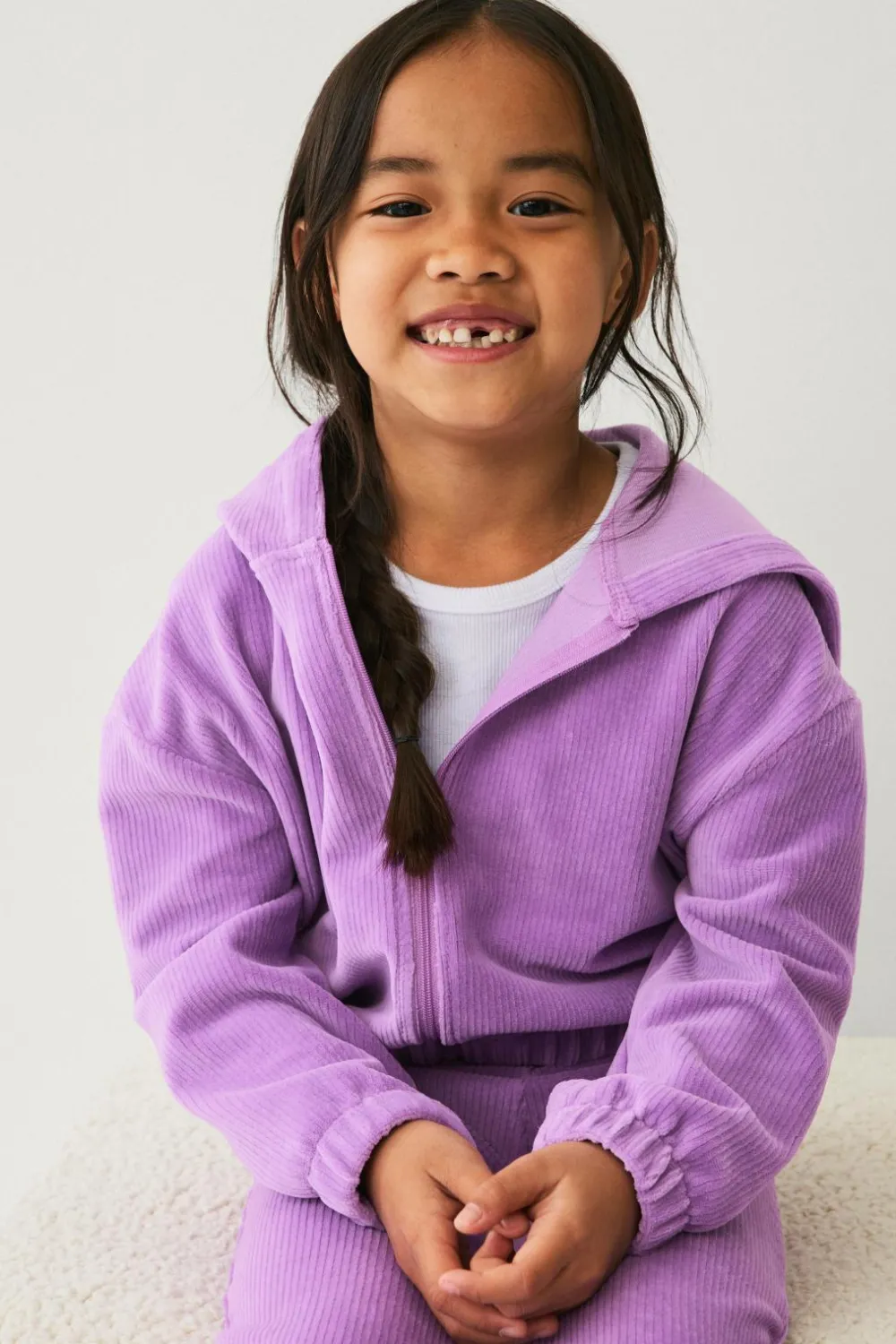 Ellos Sweatshirts & Hoodies>Collection Hættetrøje i velour lilla