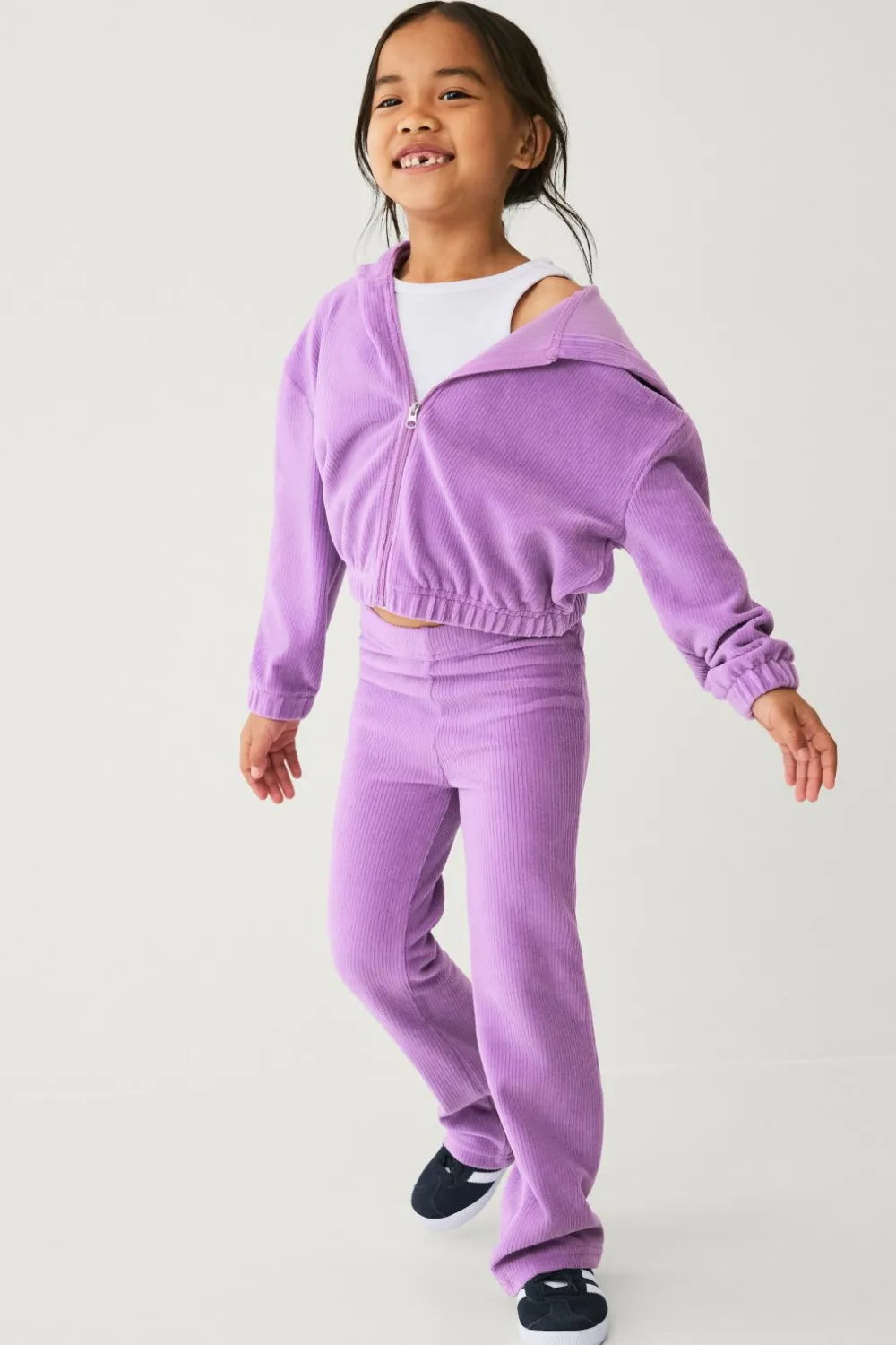 Ellos Sweatshirts & Hoodies>Collection Hættetrøje i velour lilla