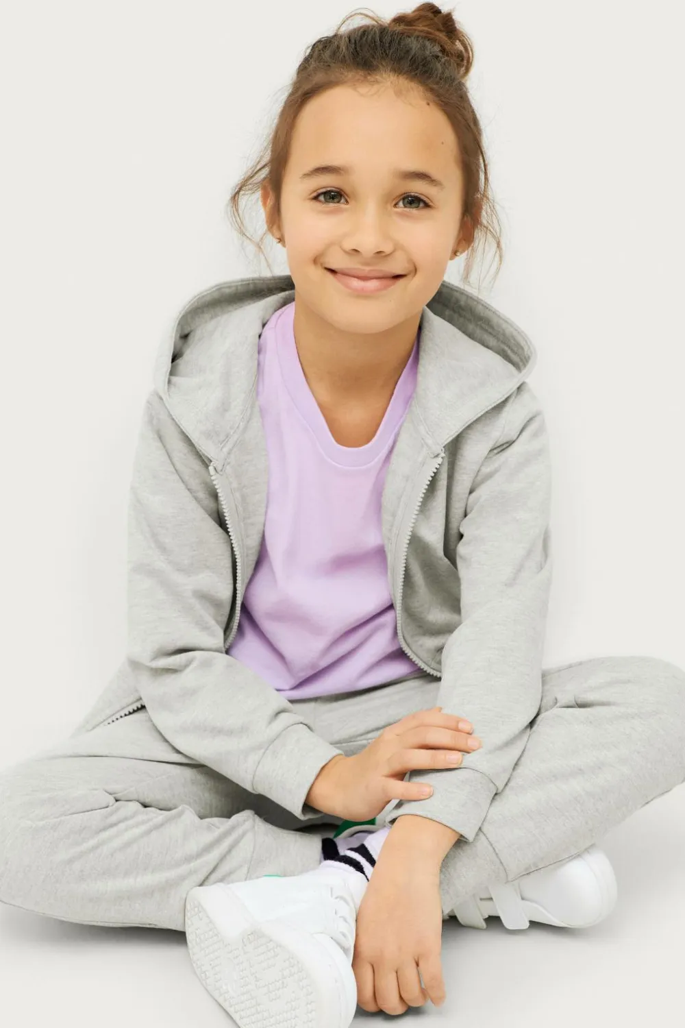 Ellos Basistøj|Sweatshirts & Hoodies>Collection Hættetrøje Basic Sweatshirt Lysegrå melange