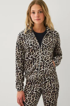 Ellos Sweatshirts & Hoodies>Collection Hættetrøje i velour Leopard printet