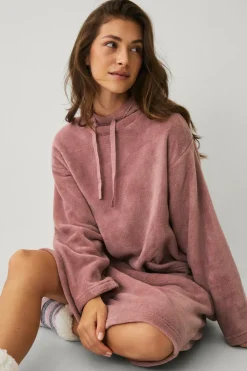 Ellos Collection Hyggelig kjole i fleece Lyslilla Sale