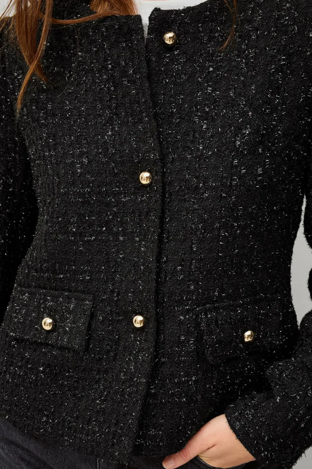 Ellos Blazere & Veste>Collection Jakke i bouclé Sort