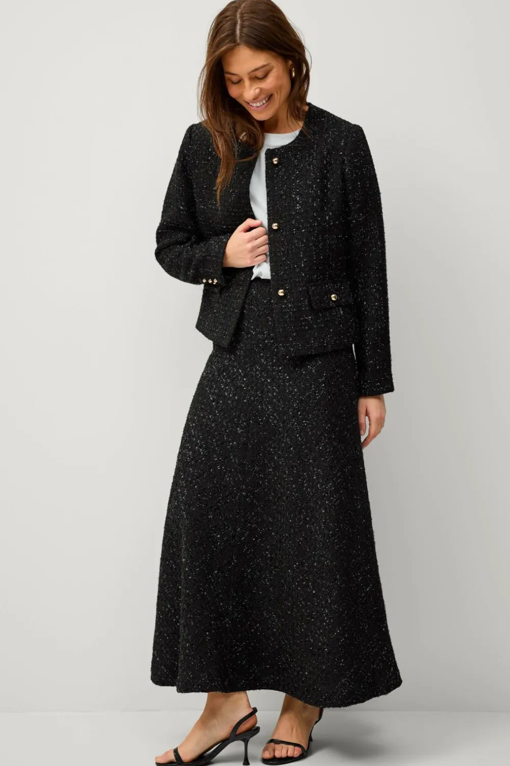Ellos Blazere & Veste>Collection Jakke i bouclé Sort