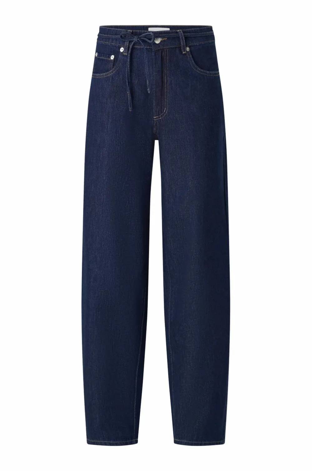 Ellos Jeans>Collection Jeans med brede ben og bindebånd i taljen Rinse wash