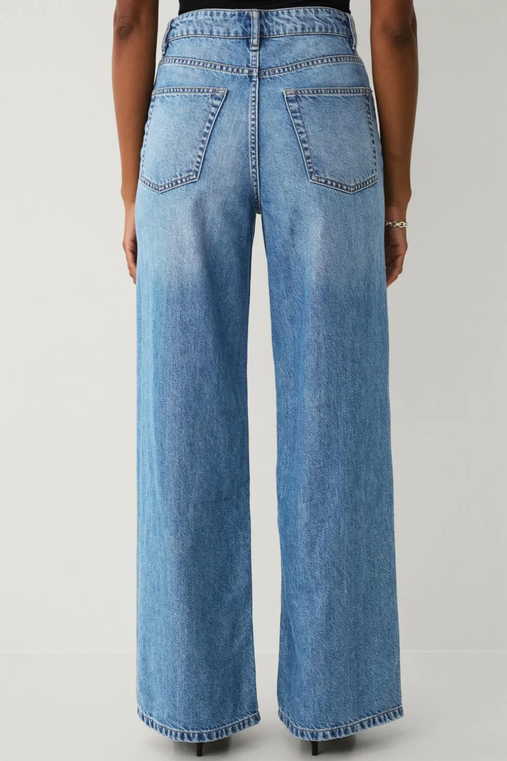 Ellos Collection Jeans med brede ben og høj talje Mellemblå vasket Hot