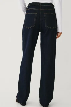 Ellos Collection Jeans med brede ben og bindebånd i taljen Skyllingvask Discount