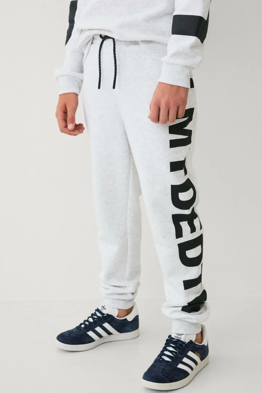 Ellos Collection Joggingbukser med print Gråmelange Discount