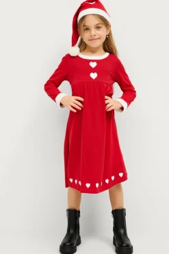 Ellos Kjoler>Collection Julemandsdragt Santa Dress Tangorød/mk rød
