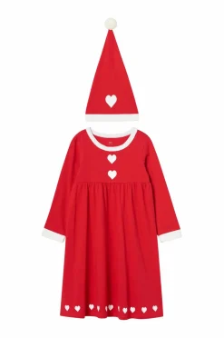 Ellos Kjoler>Collection Julemandsdragt Santa Dress Tangorød/mk rød