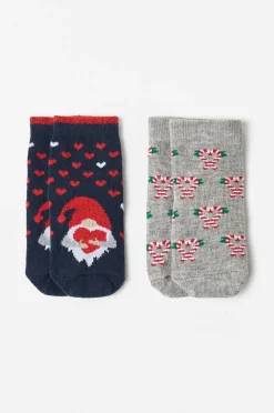 Ellos Undertøj & Badetøj>Collection Julestrømper Baby 2-pak Mørkegrå+Lysegrå