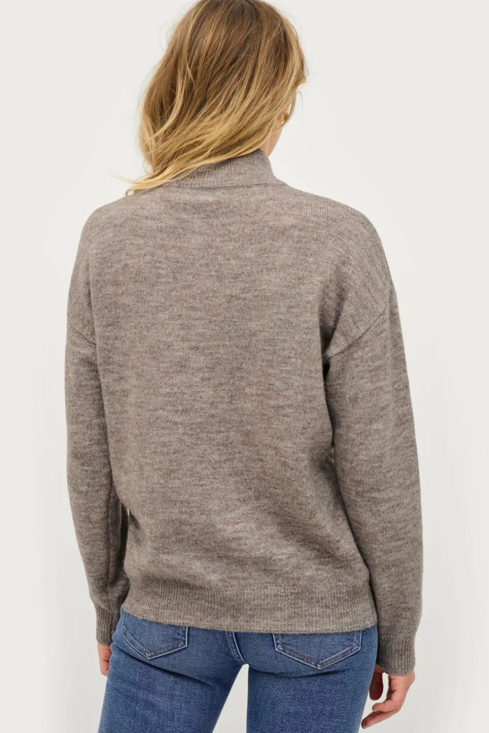 Ellos Basistøj>Collection Jumper med en høj krave Gråbrun