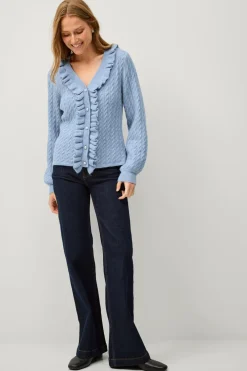 Ellos Trøjer & Cardigans>Collection Kabelstrikket cardigan Blå