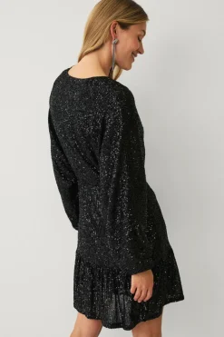 Ellos Collection Kjole med pailleter sort Hot