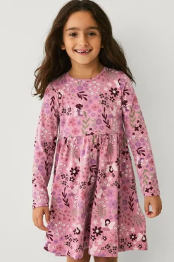 Ellos Collection Kjole med lange ærmer Rosa blommig Outlet