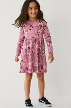 Ellos Collection Kjole med lange ærmer Rosa blommig Outlet
