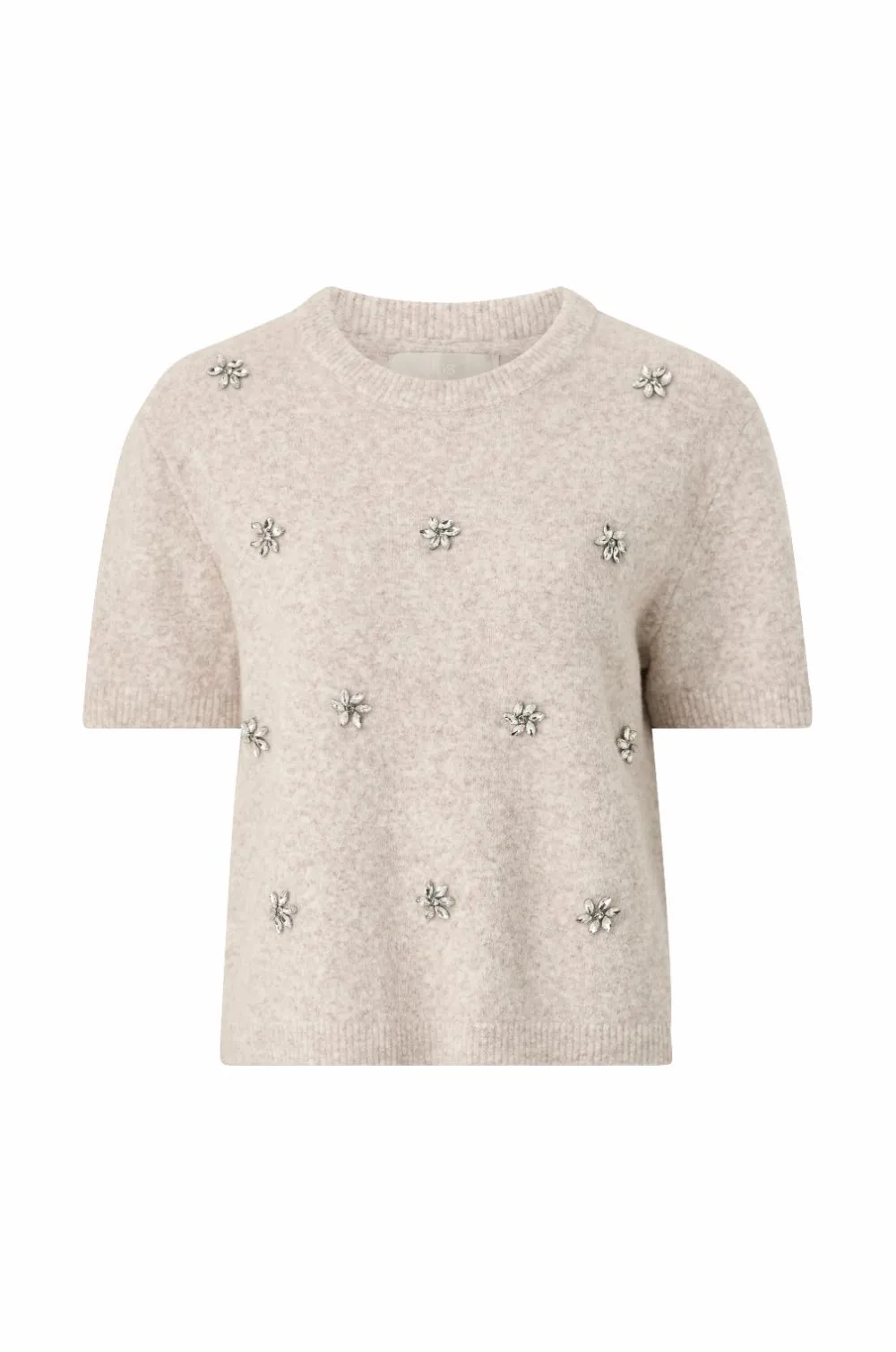 Ellos Trøjer & Cardigans>Collection Kortærmet, strikket trøje Beige
