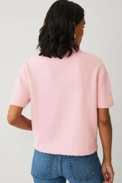 Ellos Collection Kortærmet, strikket trøje rosa
