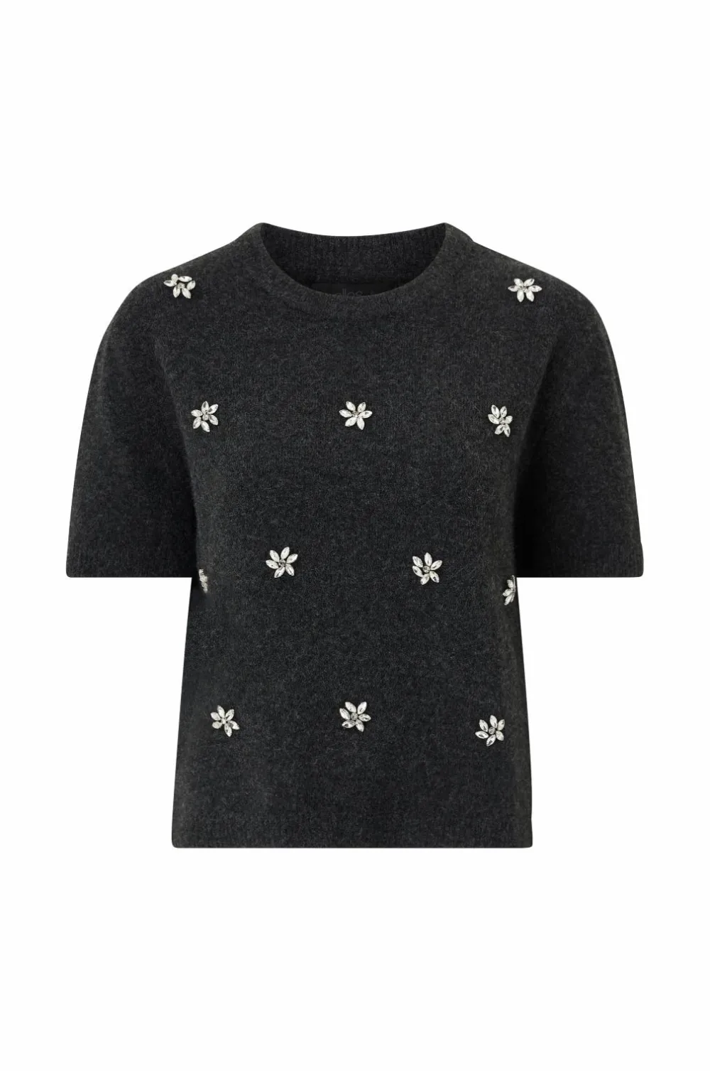 Ellos Collection Kortærmet, strikket trøje Grå Outlet