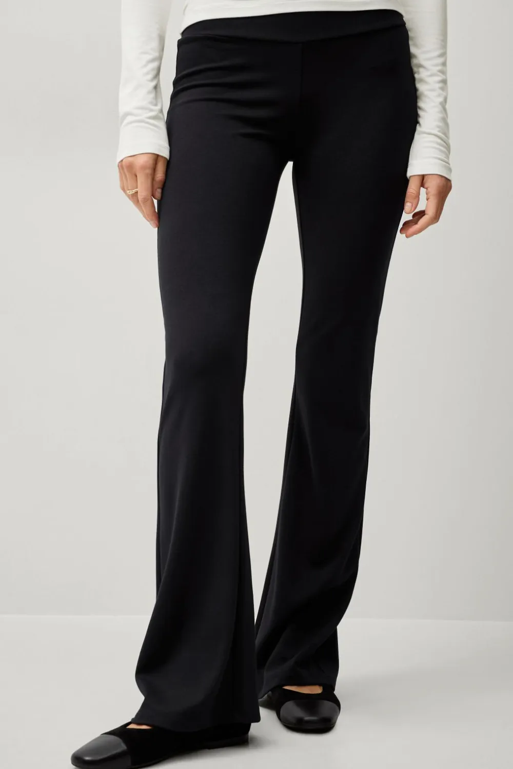 Ellos Collection Kraftige leggings med bootcut Sort Discount