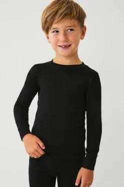 Ellos Collection Langærmet trøje med undertøj Sort Clearance