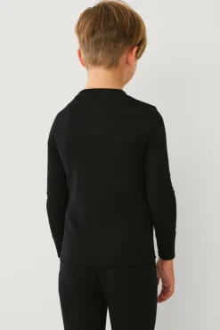 Ellos Collection Langærmet trøje med undertøj Sort Clearance