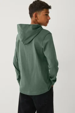Ellos Collection Langærmet t-shirt med hætte grågrøn Clearance