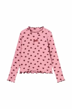 Ellos Collection Langærmet, ribbet top Rosa mønstret Clearance