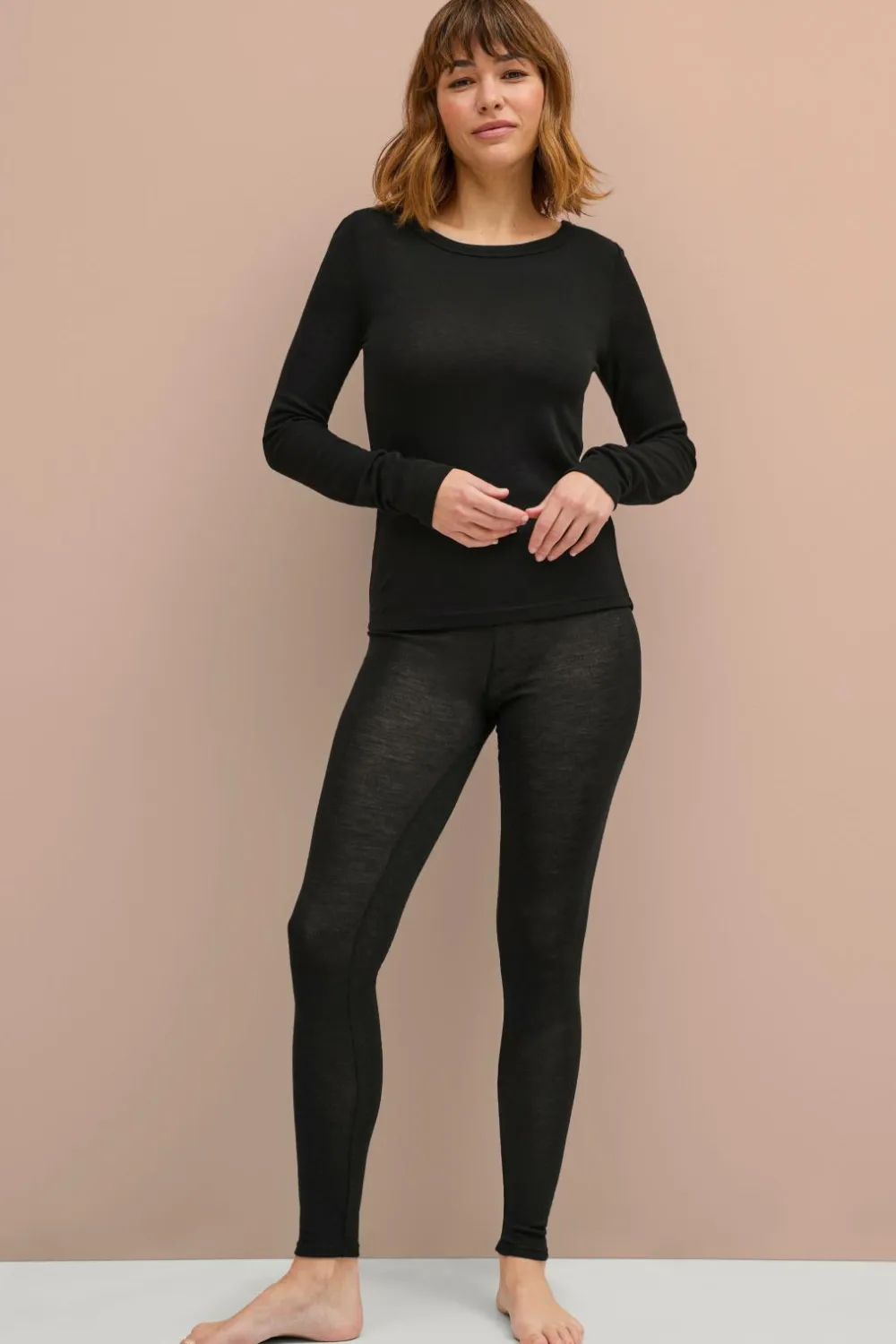 Ellos Skiundertøj|Skiundertøj>Collection Leggings Iris i merinould Dybsort