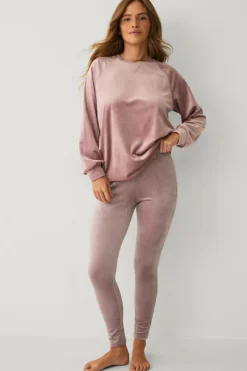 Ellos Loungewear & Homewear|Tights & Leggings>Collection Leggings i velour Lyserød