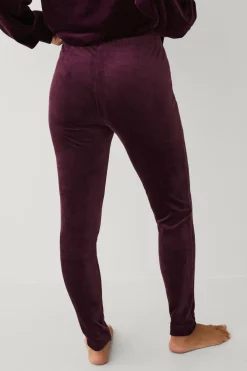 Ellos Collection Leggings i velour Vinrød Outlet