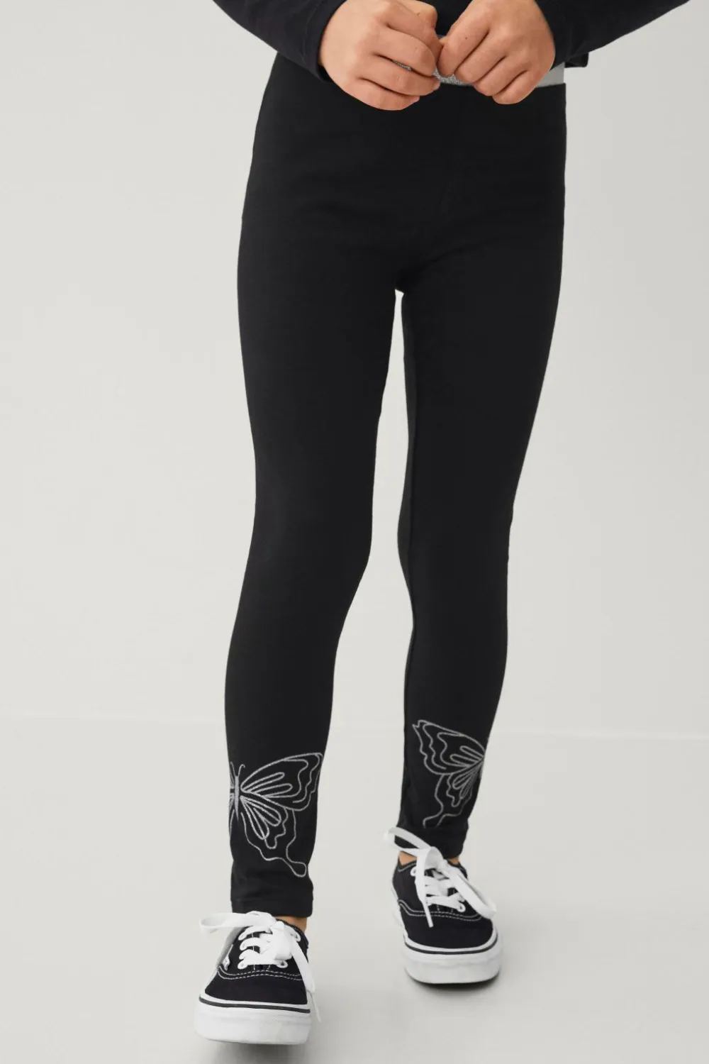 Ellos Bukser & Leggings>Collection Leggings Emma Sort med sølv print