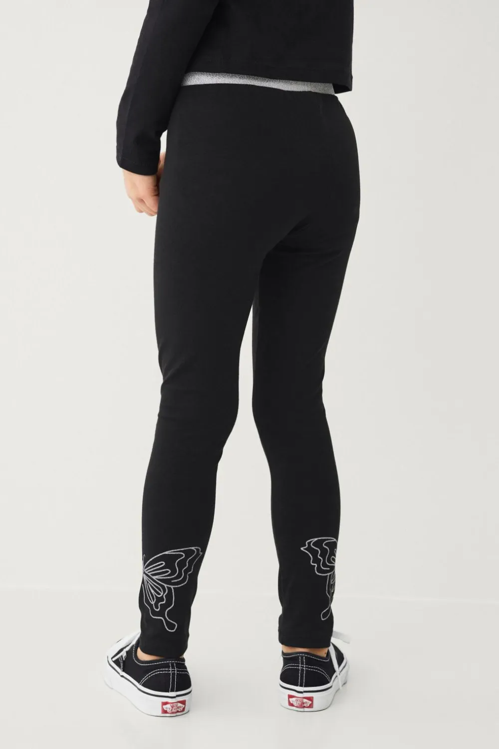 Ellos Bukser & Leggings>Collection Leggings Emma Sort med sølv print