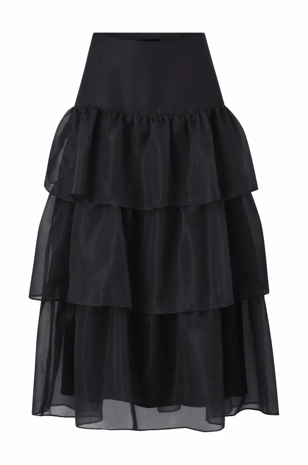 Ellos Collection Maxi nederdel med volanter Sort Outlet