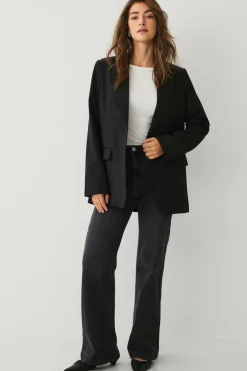 Ellos Jeans>Collection Med svaj jeans Med svaj med høj talje Sort vasket