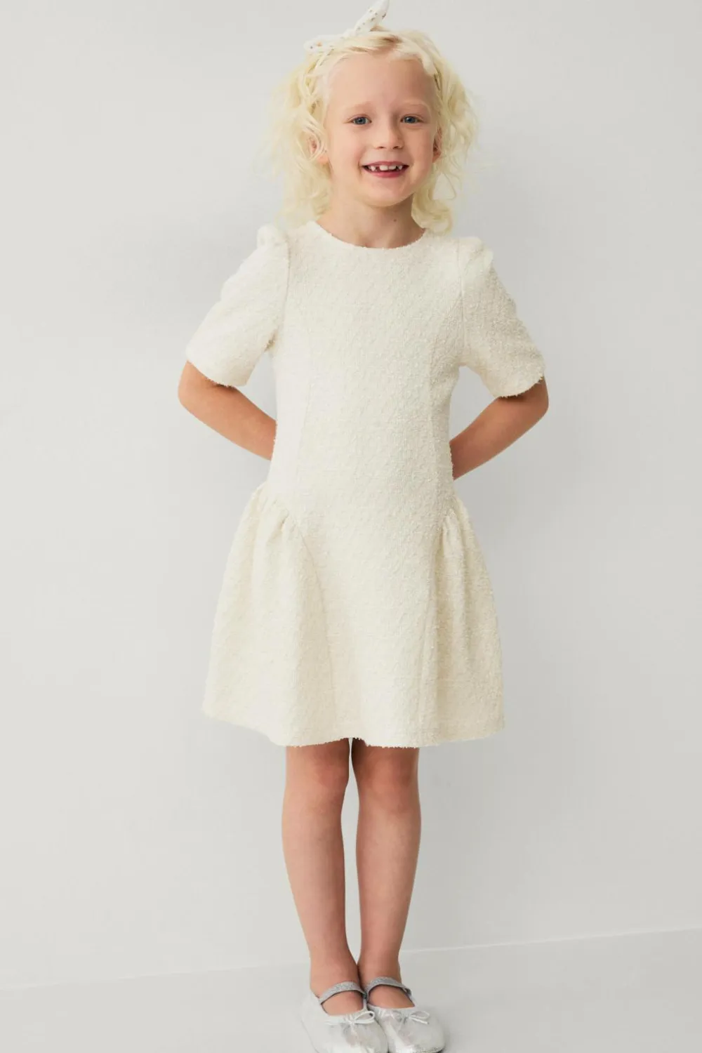 Ellos Kjoler>Collection Mini kjole i tweed Creme