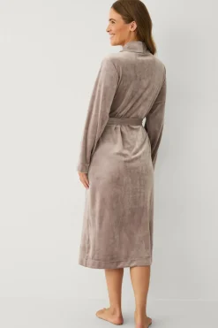 Ellos Collection Morgenkåbe i velour Beige Online