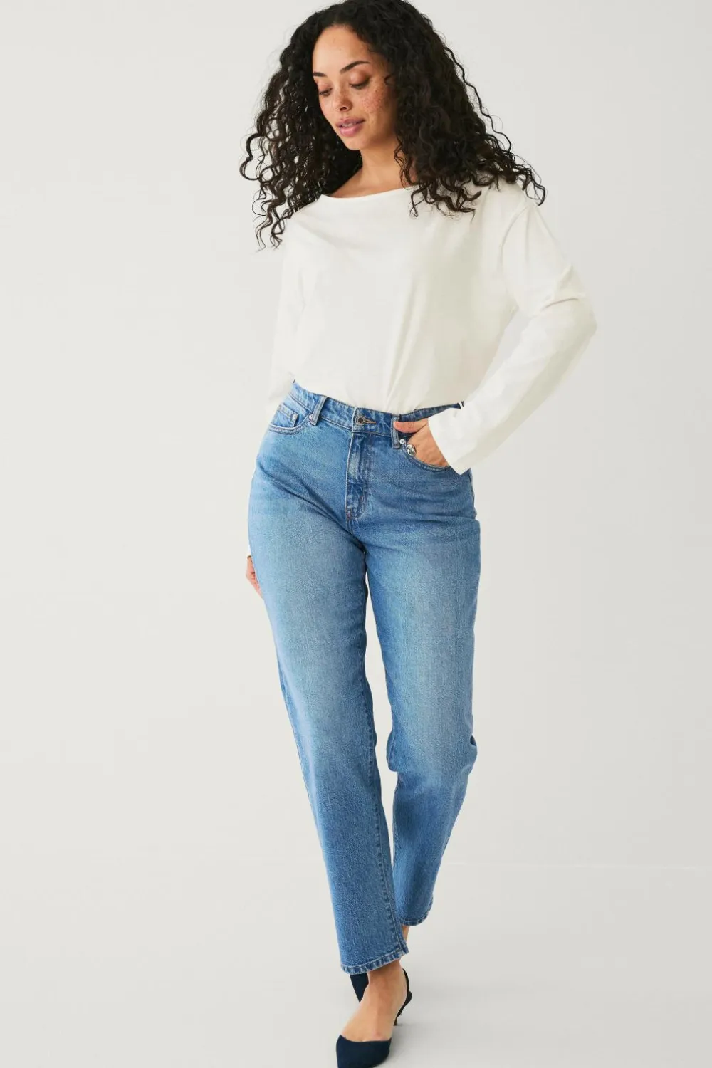 Ellos Collection Morjeans med høj talje Lyseblå