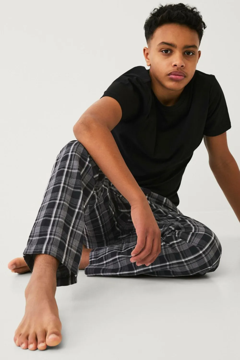 Ellos Nattøj & Homewear>Collection Natbukser Harry i poplin Sortternet
